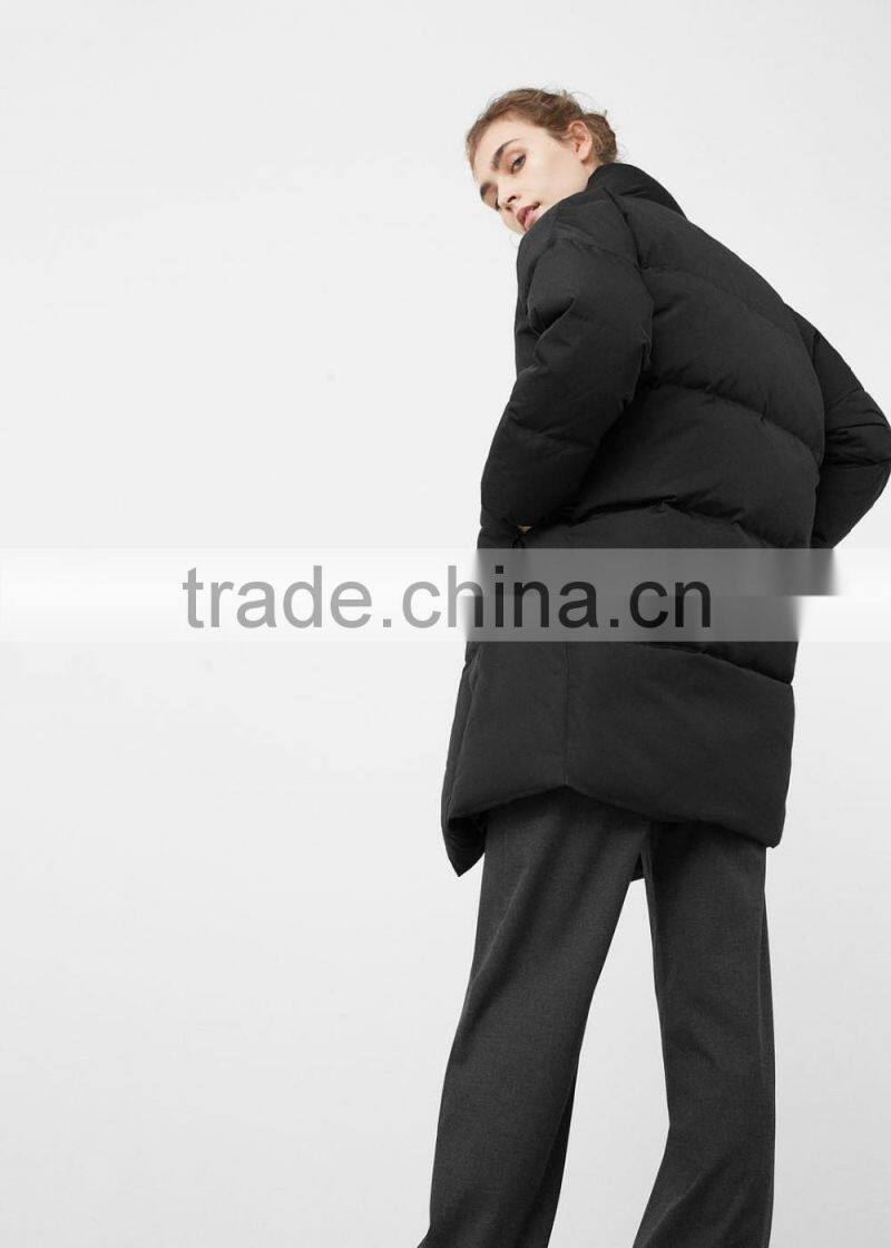 Women's black quilted loose fit down garment/jacket