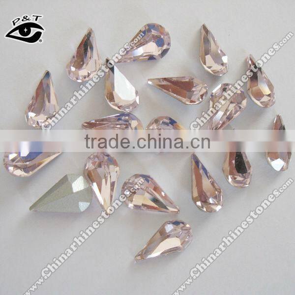 Fancy stone BUT4300 8x13mm pink teardrop rhinestone for jewels