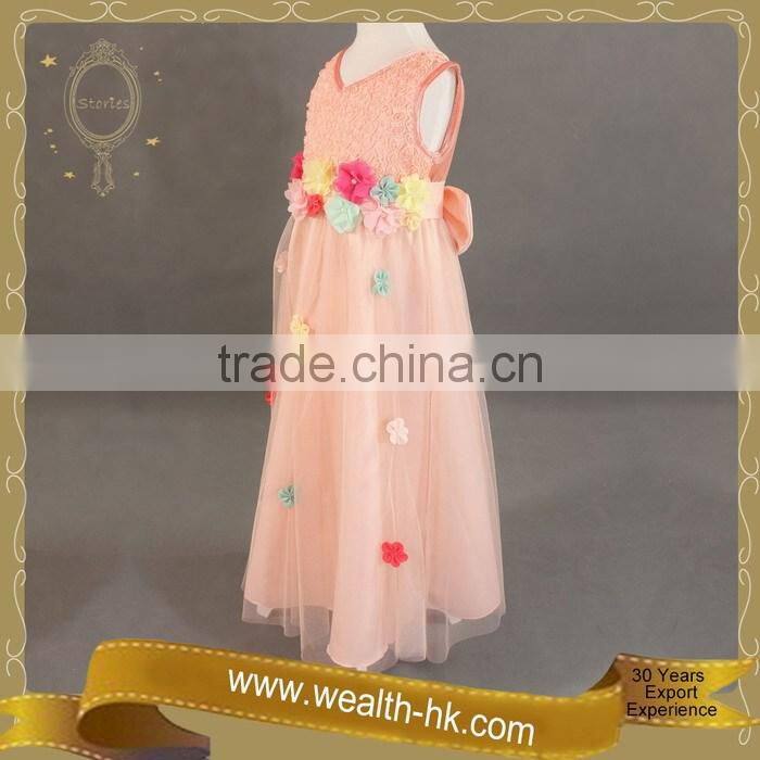Vintage Flower Girls Princess Long Dress