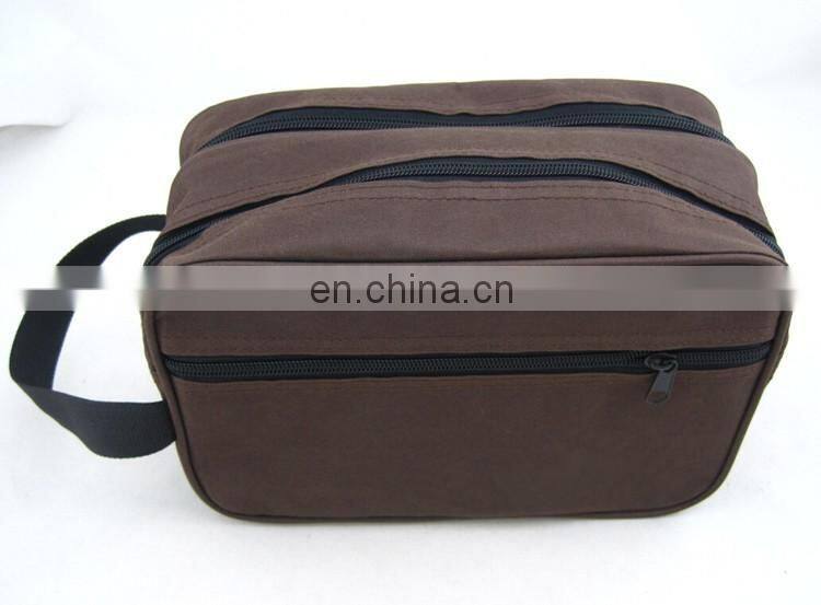 Brown Toiletry Bag Travel Wash Shower Bag Organizer Kit For Men