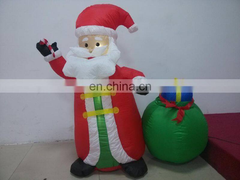 HI lighting inflatable santa claus with gift bag christmas decorations for holiday