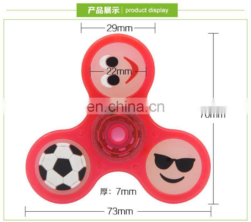 Emoji Hand spinner Emoji Fidget Spinner EDC Finger Tips luminous glow in dark Handspinner Tri Spinner Luminous Smiling Face Gyro