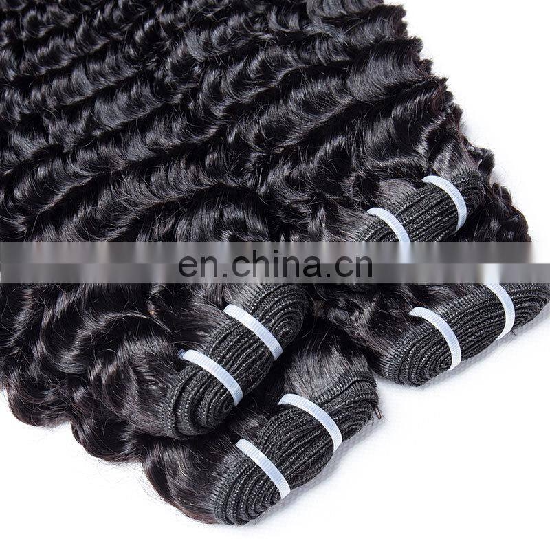 100% remy hair extension Deep wave unprocessed virgin indian hair