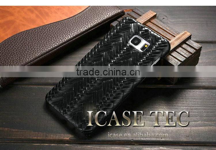 Newest Phone Case for Samsung Galaxy S6 Edge, High Quality Weave Pattern PU Leather Phone Cover for Samsung Galaxy S6 Edge Plus