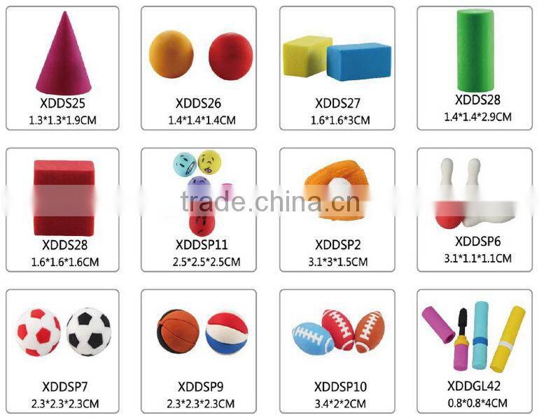Gifts Car And Soprt Series Shape Rubber Eraser For Promotional