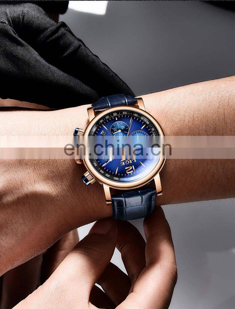 LIGE 8927 Quartz Watch For Men Top Brand Luxury Leather Waterproof C Top Brand Luxury Leather Waterproof Clock Sports watch men