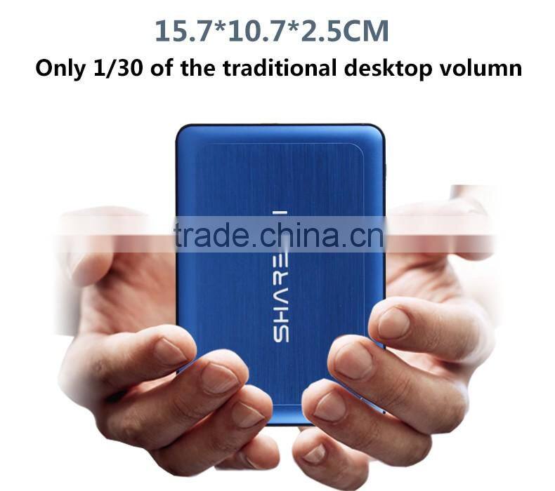 industrial pc x86 cheap educational thin client K600 blue alumnium alloy case 2GB 32GB