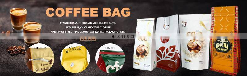 Custom Printed Stand Up Pouch Compostable Kraft Paper Coffee Bag With Valve And Zip