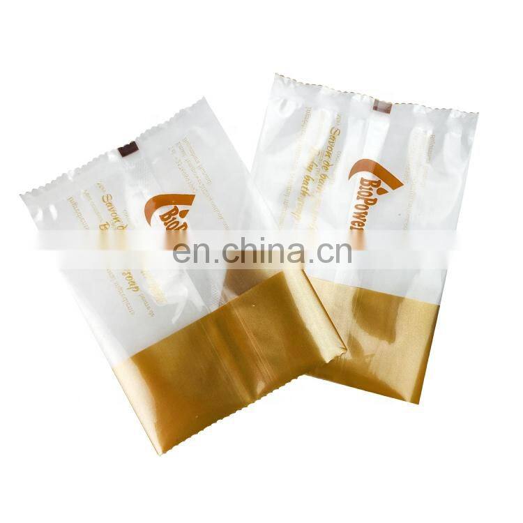 Custom logo small plastic clear sachet soap bar packaging bag