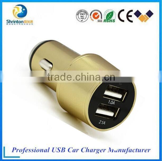 2016 New product 5V 2.4A Portable car charger 2 port USB car charger for iphone Samsung Smartphone