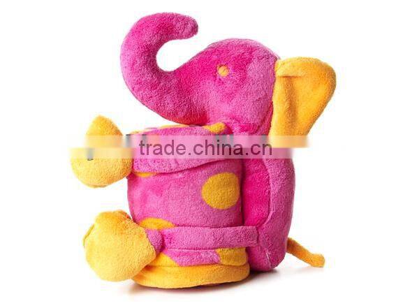 polar baby blanket with plush toy/baby fleece blanket / plush fleece baby blanket