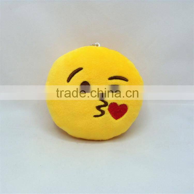 Yellow Soft Emoji Smiley Emoticon Keyring Round Cushion Plush Toy Doll Keychain/BEST GIFT Lovely Emoji Emoticon Round Cushion