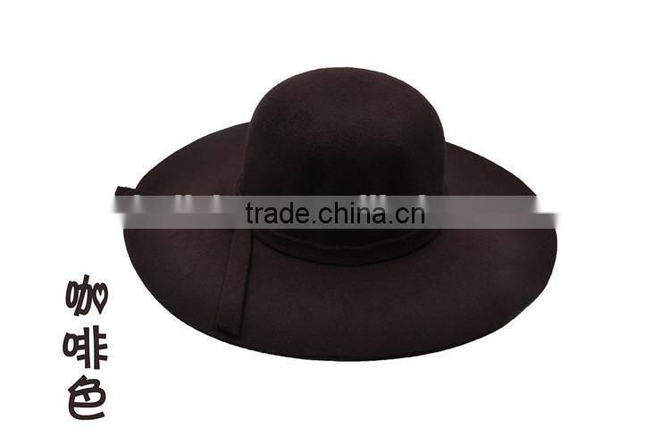 Wholesale Fashion Ladies Women Wide Brim Floppy Wool Felt Hat