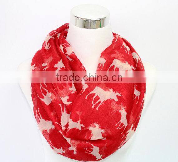 Hot Selling 2015 New Antelope Pattern Print Fashionable Lady Scarf