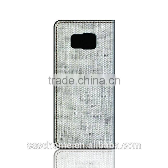 5.5inch Phone Linen Case with Card Slots Flip Cover for Samsung Galaxy J7