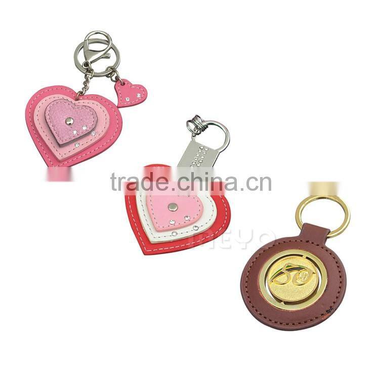 Creative leather metal cartoon key ring for key decoration