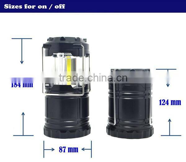 (1500413) 140LM Telescopic Pop Up 3*AA Battery COB LED Tent Camp Light