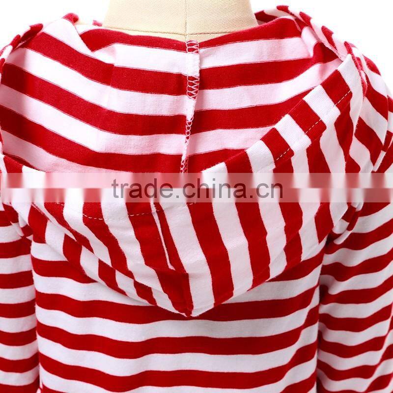 Long sleeve red and white stripe outfits wholesale baby clothes cotton fabric