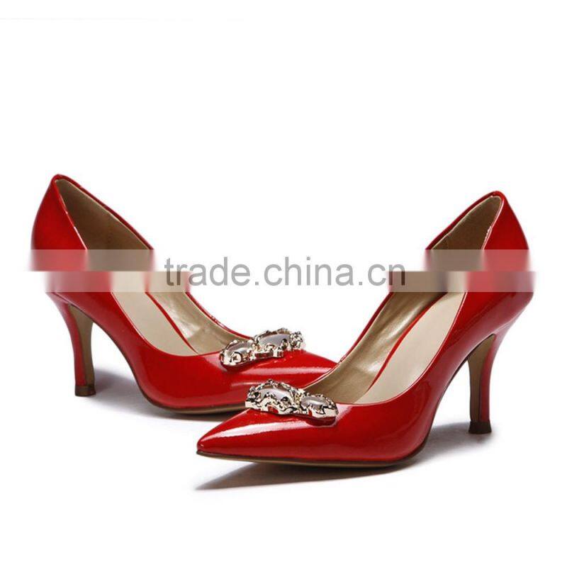 Women High Heel Shoes! Pointed Toe Leather Shoes! Plus Size Woman Shoes! Hot Sale lady Heels Shoes