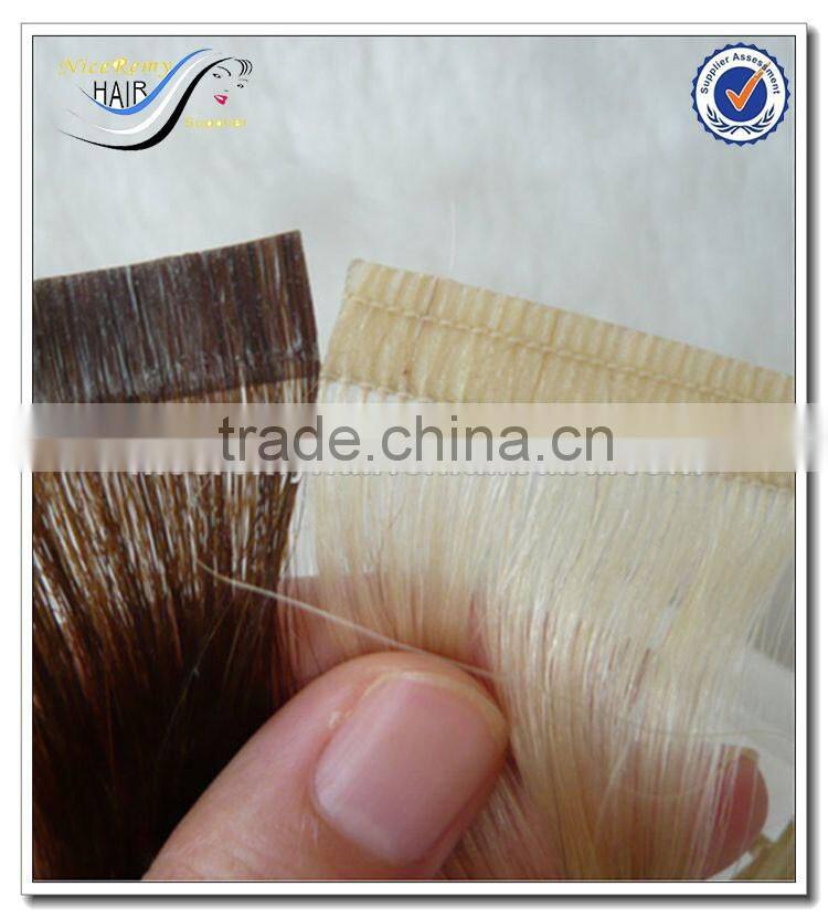 Wholesale tape in hair extensions 100% human hair indian remy tape hair extensions