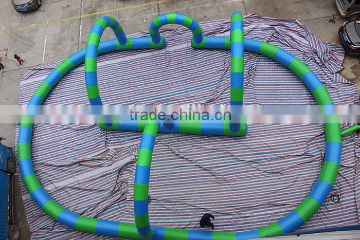 Popular inflatable go karts race track,inflatable track race for zorb ball game
