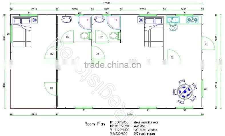Low cost prefab house movable house for living house