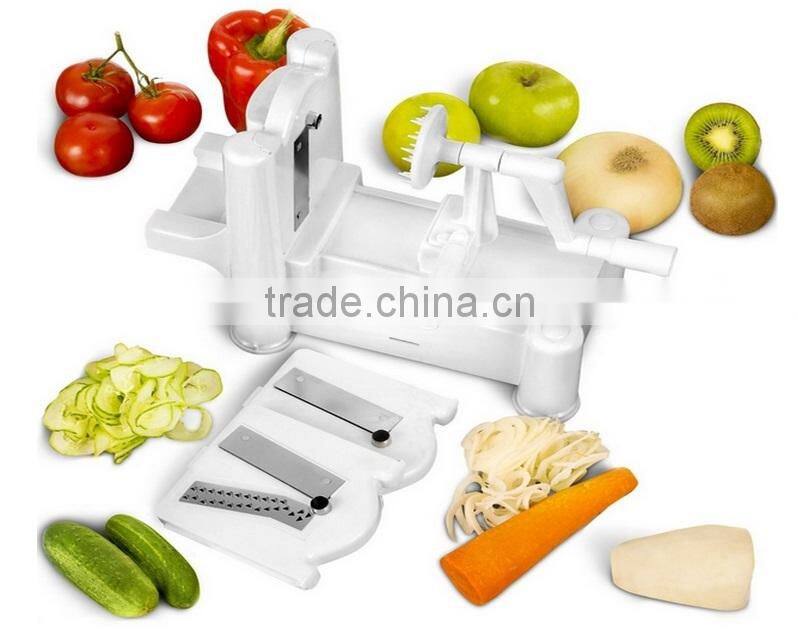 Multifunctional 3 in 1Tri Blade Plastic Spiral Vegetable Slicer