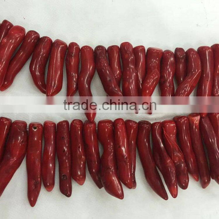 wholsale bulk Bamboo coral dyed in red for jewellery decoration