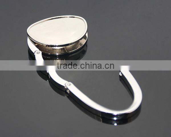 Wholesale Custom Handbag Shaped Bag Holder Zinc Alloy Foldable Metal Blank Bag Hanger Hook
