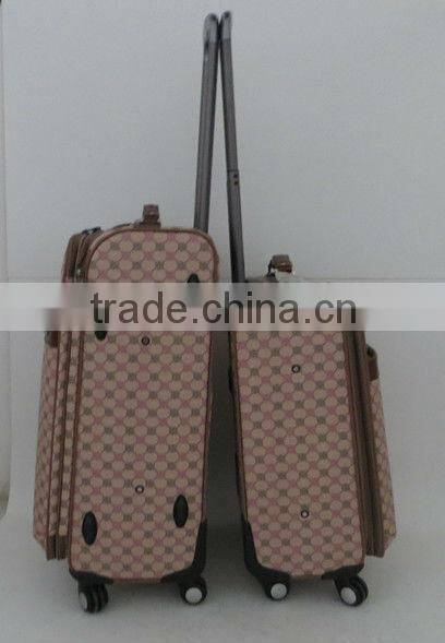 2015 top design newest carry-on 4 wheels PU trolley luggage
