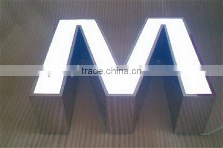 Friendly led mirror stainless steel letters signboard