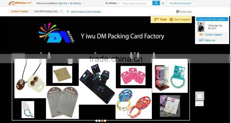 Folded jewelry paper card with logo pritned