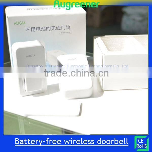 hot selling battery less doorbell wireless doorbell 25 melody ring tones CE ROHS standard wireless doorbell Plug in Qingdao