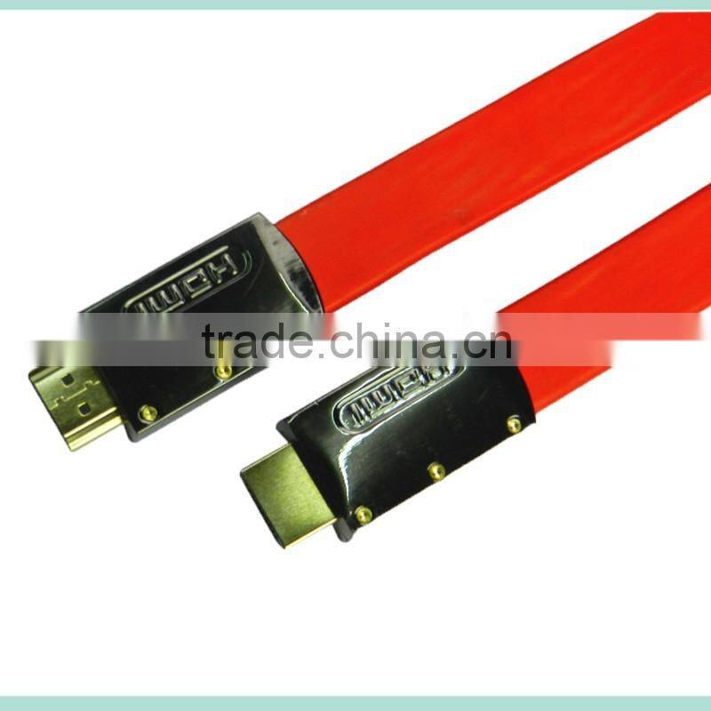 V2.0 Metal shell Flat HDMI Cable with Ethernet support 3D and 4k