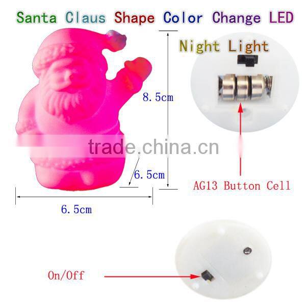2016 hot gift items pvc cute santa clause children night light
