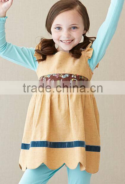 New style children's autumn long dress with silk ribbon Casual Dresses