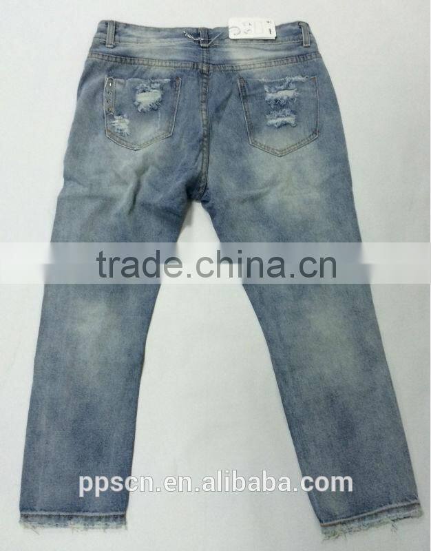 Hot Jeans Woman Jeans Denim Jeans Destroyed With Beading