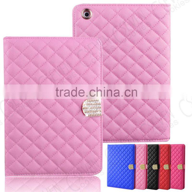 LUXURY CRYSTAL DIAMOND QUILTED LEATHER STAND MAGNETIC CASE COVER FOR APPLE IPAD 2 3 4