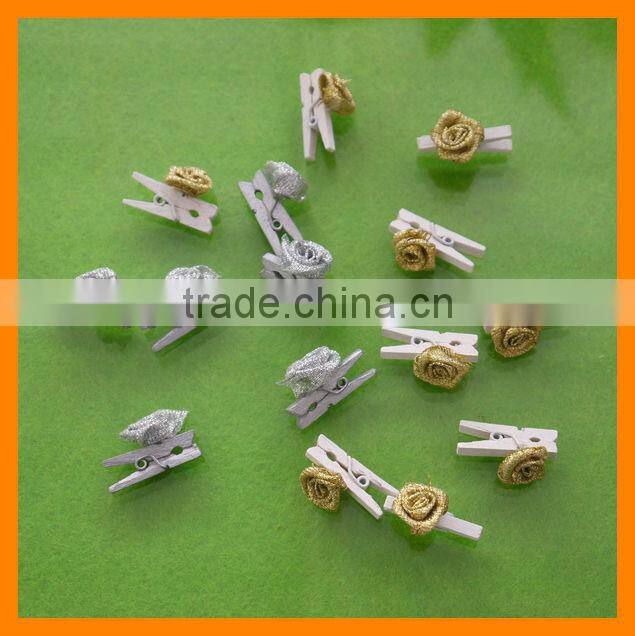 Decoration Wooden Clip With Snowman