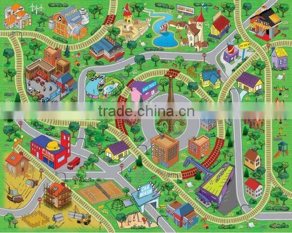 2012 Baby play mat with mini car & roadblock 2028