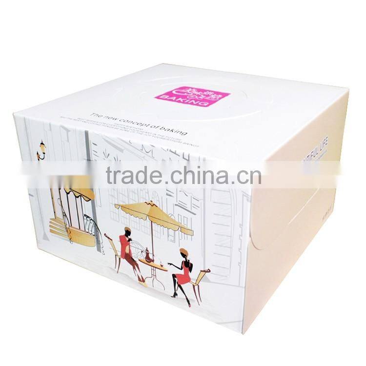 Wholesale low price high quality custom printed paper design bakery cake box