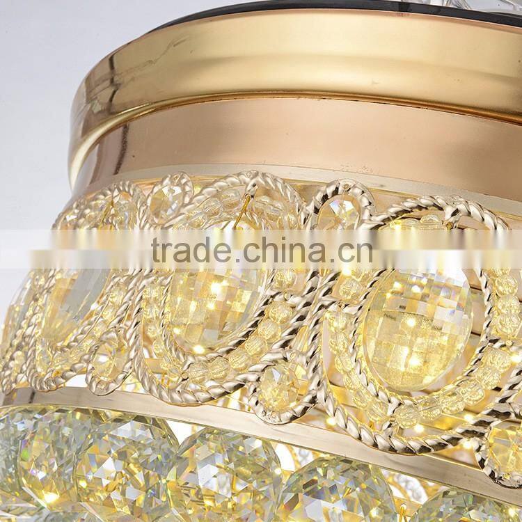 42 inch crystal ceiling fan with light LED