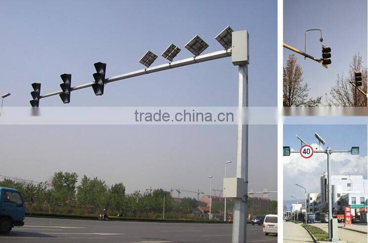 6.5 Length Steel Poles Galvanized Driveway Traffic Light Poles With 9m Cross Arm