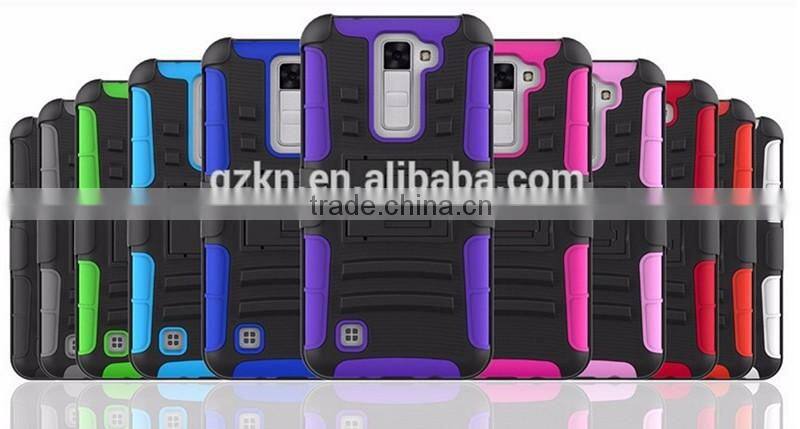 For LG K8 rugged stand silicone bumper mobile case cover with belt clips
