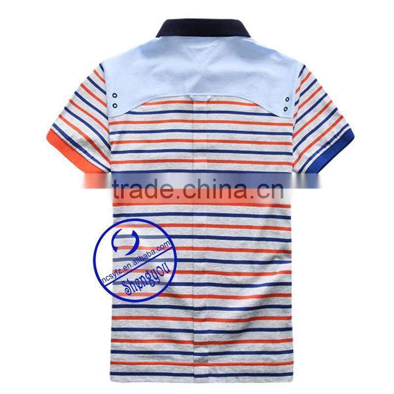 Fashion design cotton striped custom polo shirt for bulk wholesale