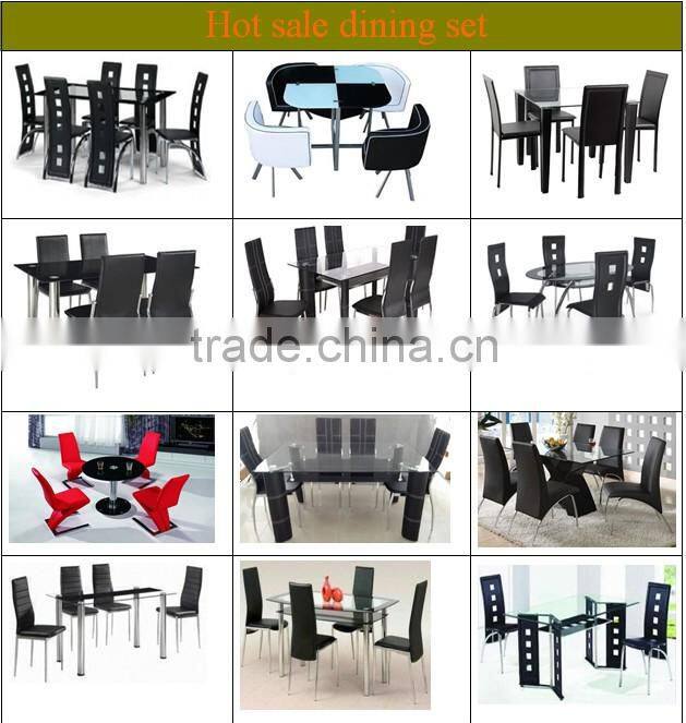 glass and metal dinning room furniture set