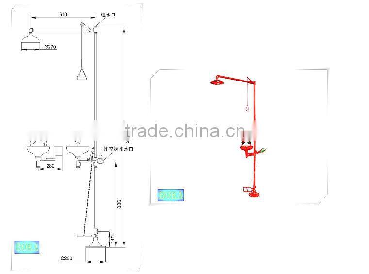 BKS02 laboratory emergency shower eye wash