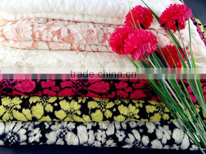 Printed Peached fabric Storage New style modern lace for wedding dress are selling Nylon Spandex Cotton lace fabric