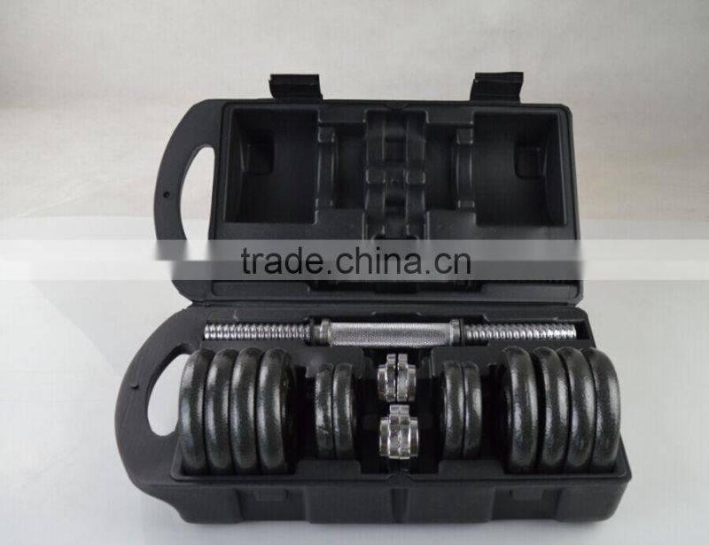2015 new design 15kg 20 kg 30kg black painting Adjustable dumbbell set