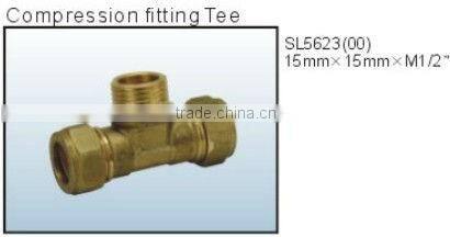 hot sale compression fitting tee with uk style